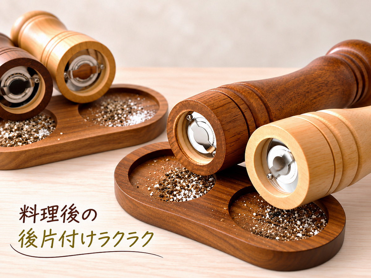 ペッパーミル トレイ ミル置き 木製 アカシア おしゃれ スタンド 受台