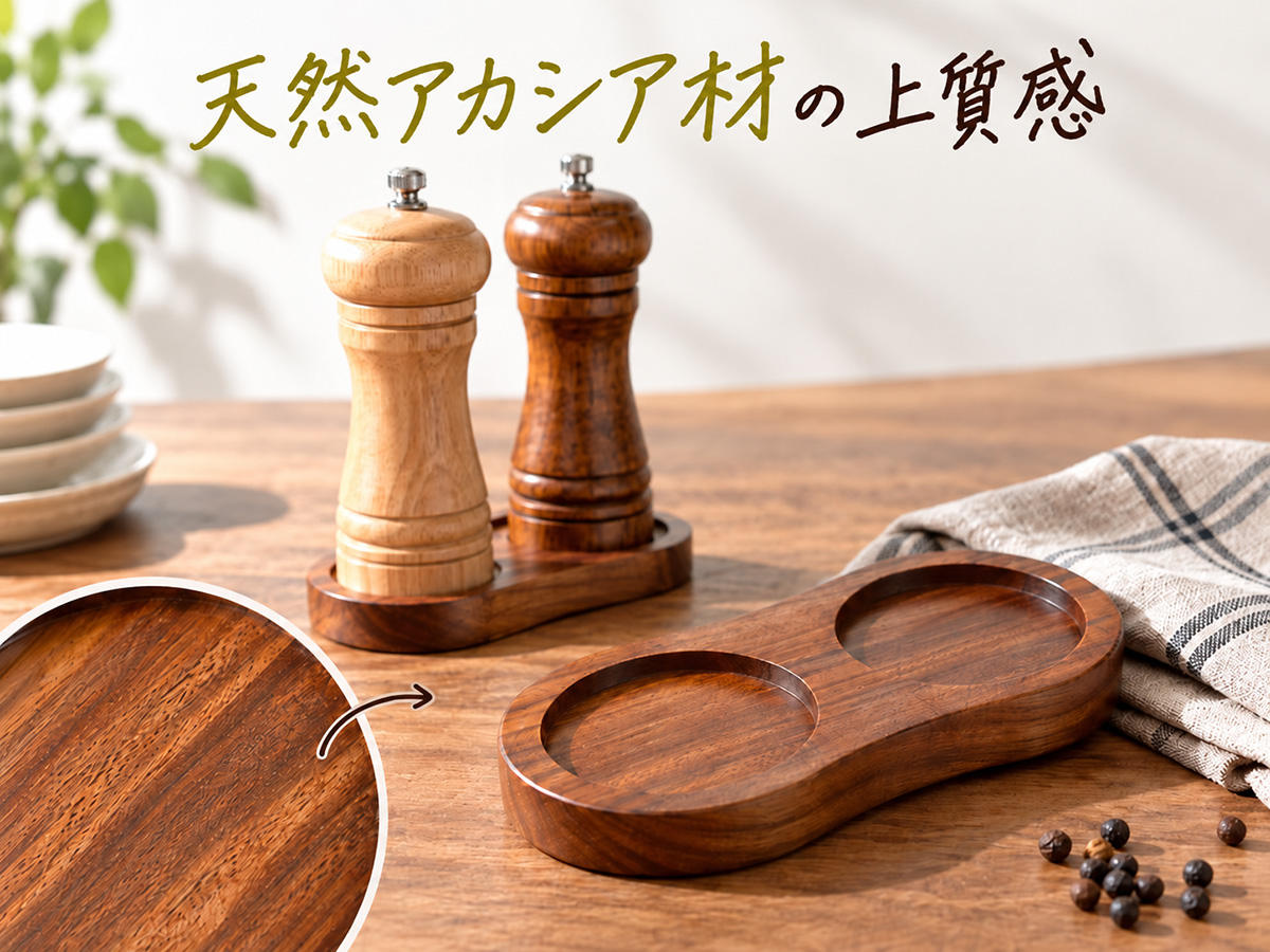 ペッパーミル トレイ ミル置き 木製 アカシア おしゃれ スタンド 受台