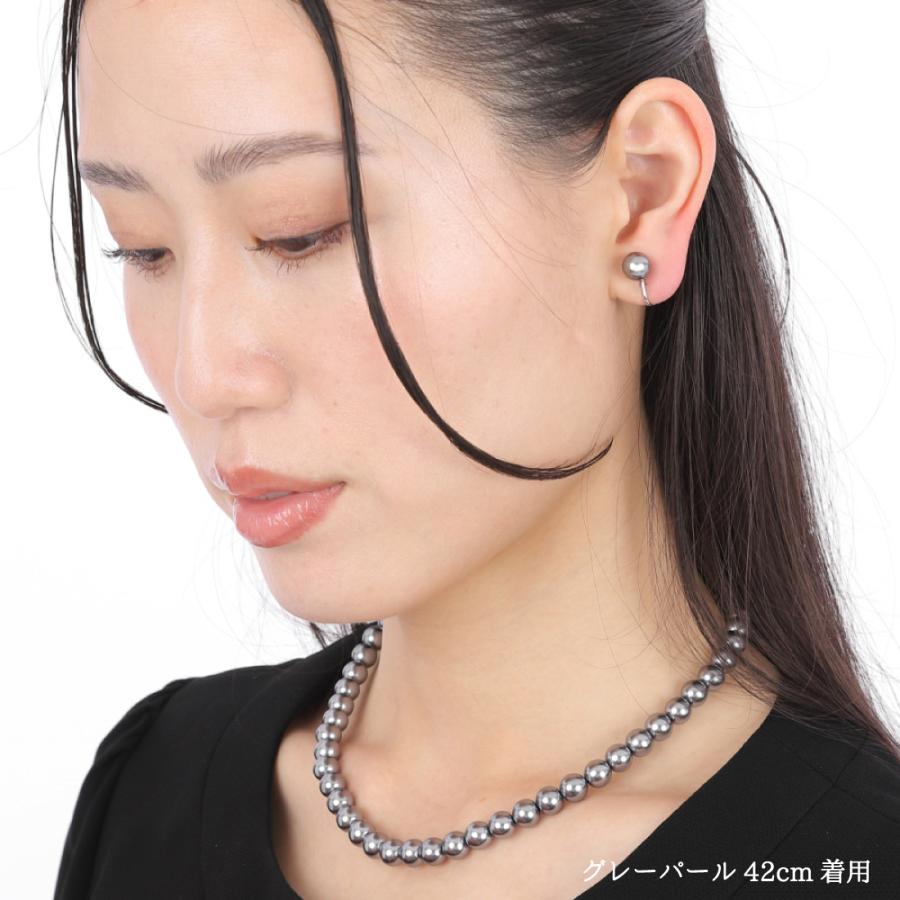パールネックレス 冠婚葬祭 グレー クリスタルガラスパール 8mm 日本製