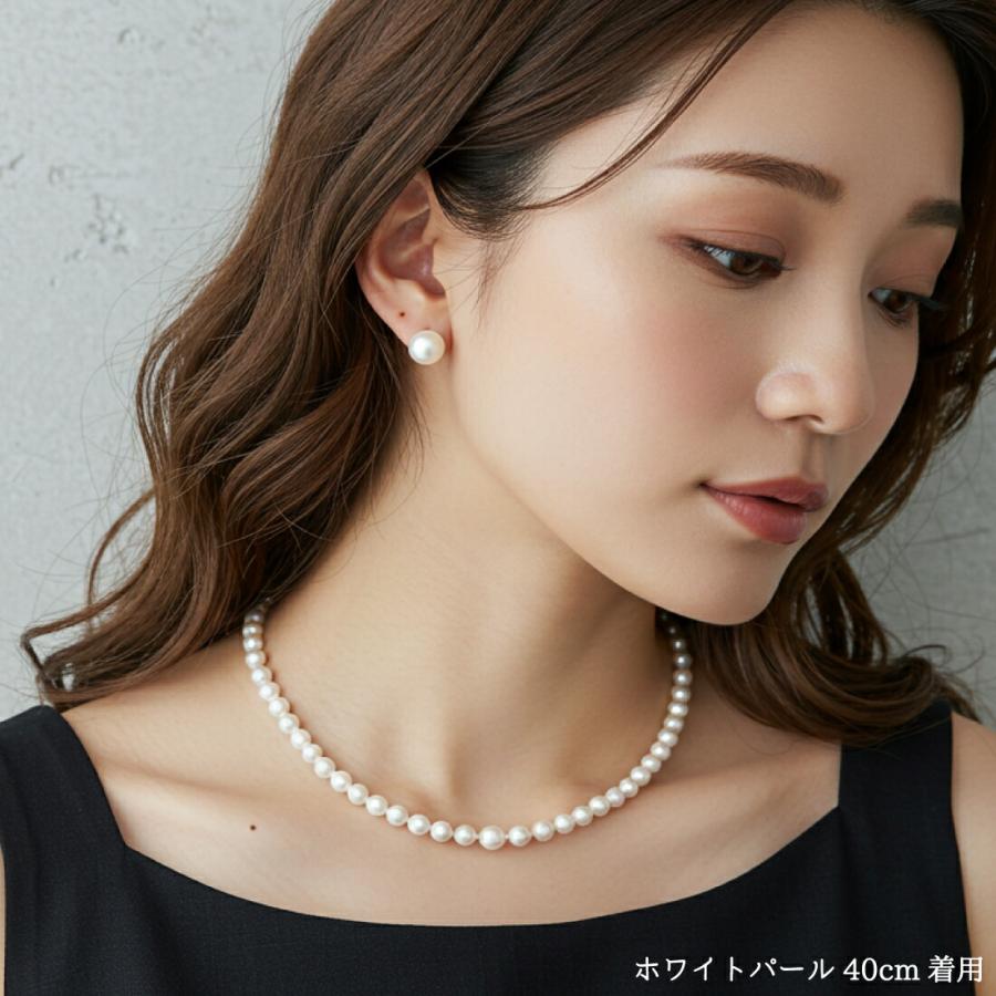 パールネックレス 冠婚葬祭 ホワイト クリスタルガラスパール 8mm 日本