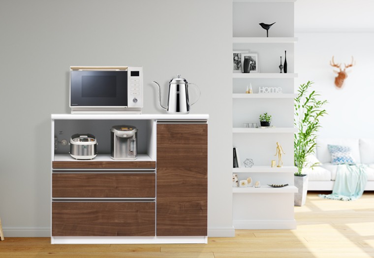 キッチンカウンター 幅120cm キッチン収納 食器収納 レンジ台 ハイ