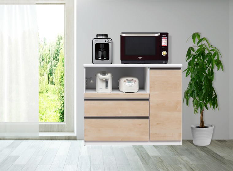 キッチンカウンター 幅120cm キッチン収納 食器収納 レンジ台 ハイ