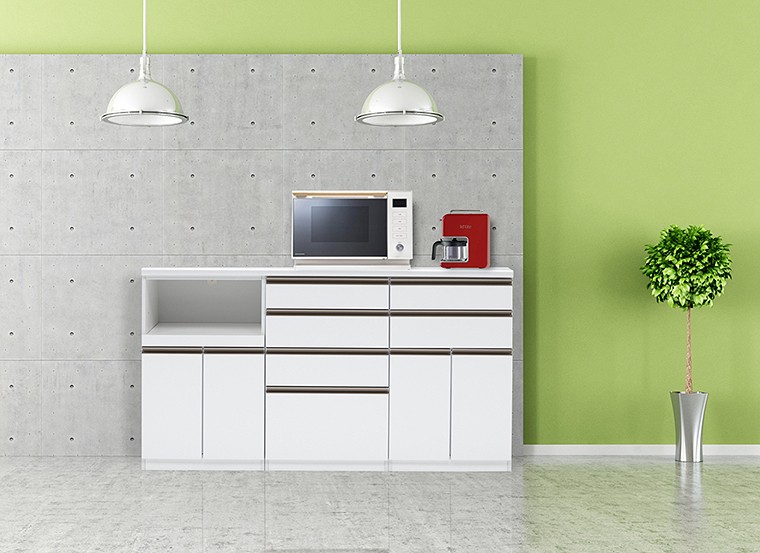 ハイタイプ キッチンカウンター 幅180cm キッチン収納 食器収納