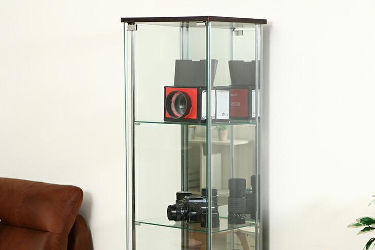 ガラスコレクションケース 4段(背面ミラー付き) : クラシト - 通販
