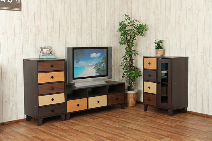 ウッドグラデーション キャビネット 引出4杯 : クラシト - 通販