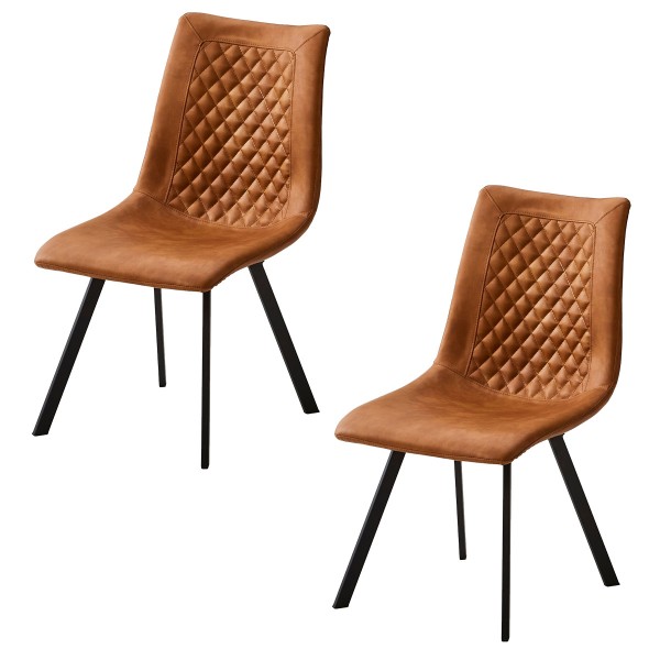 ダイニングチェア 2脚セット ダイニング チェア 椅子 PUレザー キルト