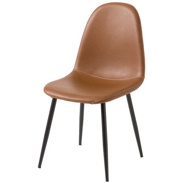 アウトレット【送料無料】レザー調ヴィンテージ風チェア2脚セット【ブラウン】 アウトレット【送料無料】レザー調ヴィンテージ風チェア2脚セット