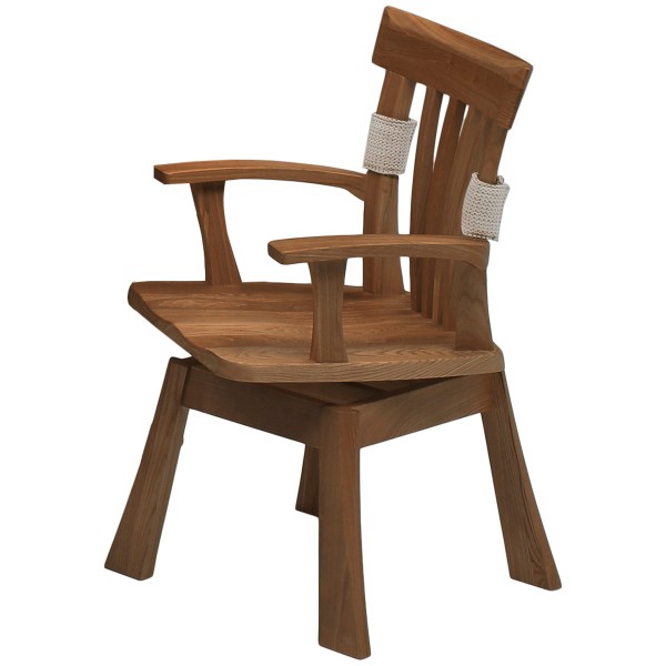 ダイニングチェア 回転チェア 肘掛け付き 木製 木目 天然木 タモ材