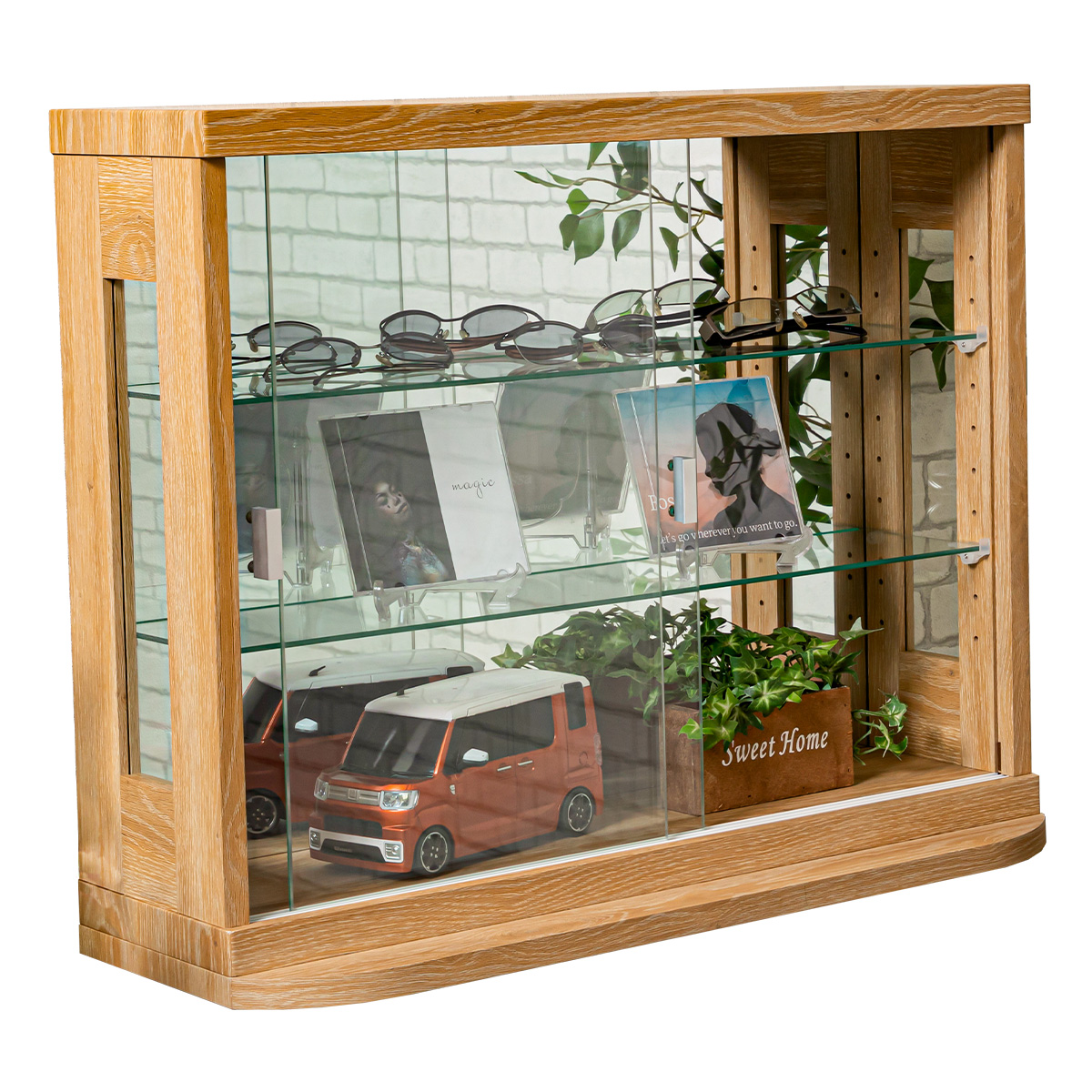 コレクションケース 卓上 幅70cm コレクションボード 高さ75cm