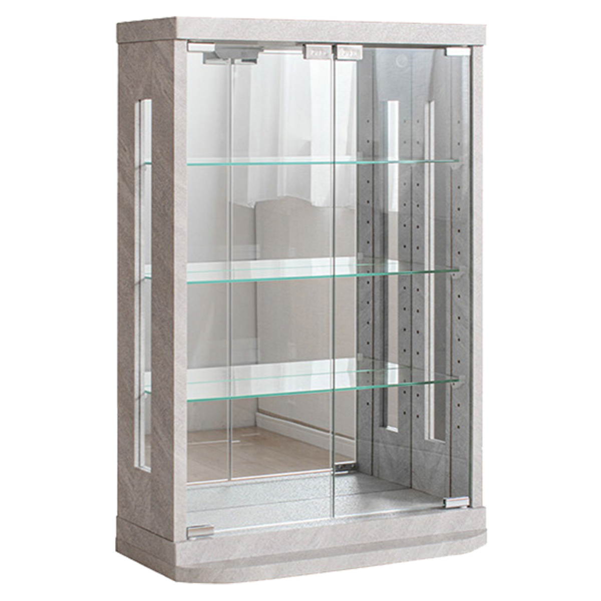 コレクションケース ホワイト ガラス棚付き コレクションケース 卓上 幅50cm コレクションボード 高さ75cm