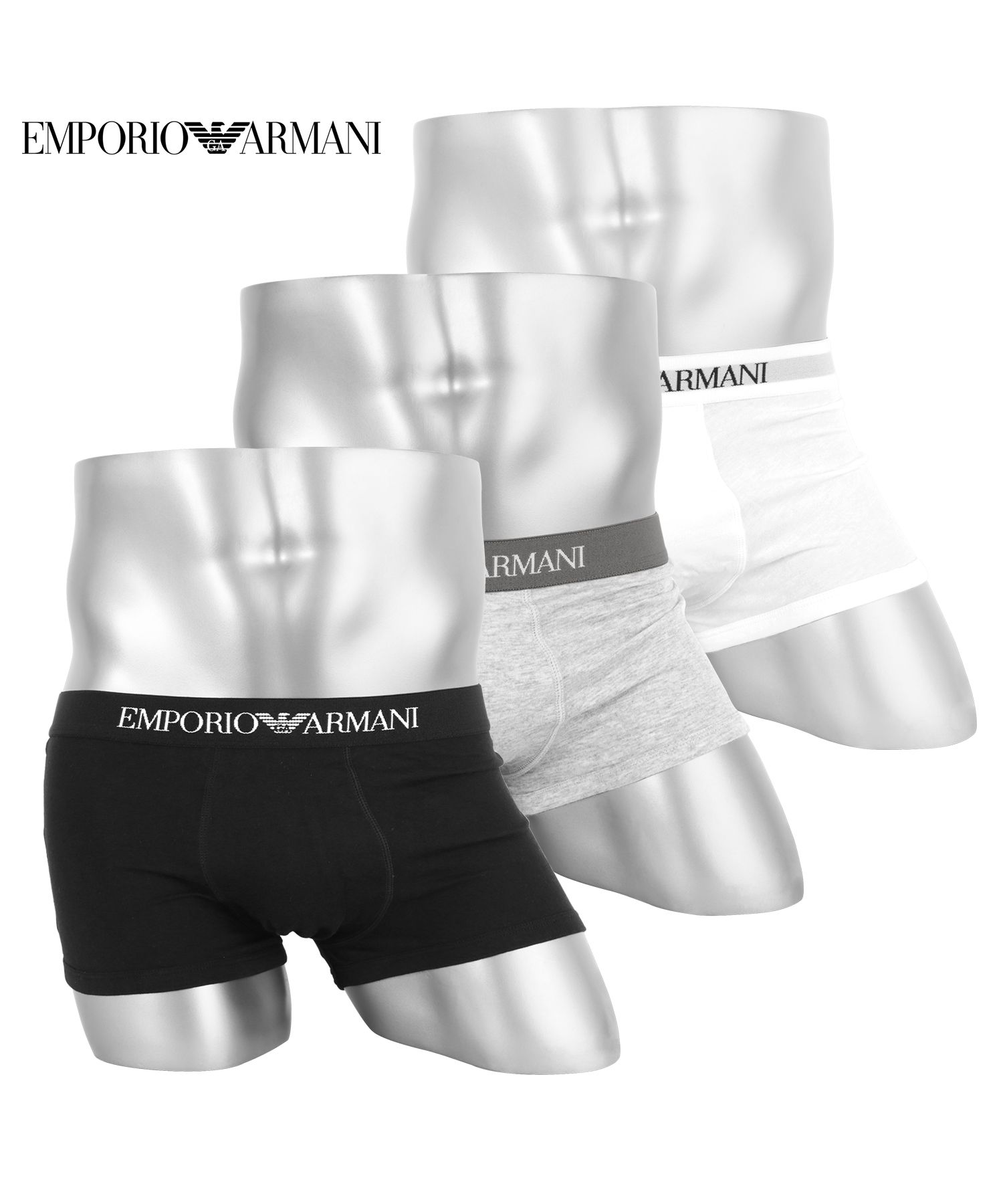 エンポリオ アルマーニ EMPORIO ARMANI 3枚セット ローライズボクサーパンツ メンズ 下着 紳士 綿100% ブランド 高級 ハイブランド 新年 プレゼント | EMPORIO ARMANI | 02