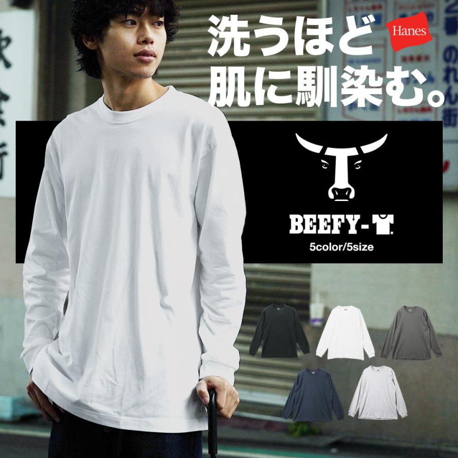 ヘインズ Hanes ロンT メンズ 長袖 Tシャツ コットン100% 綿 ヘビー