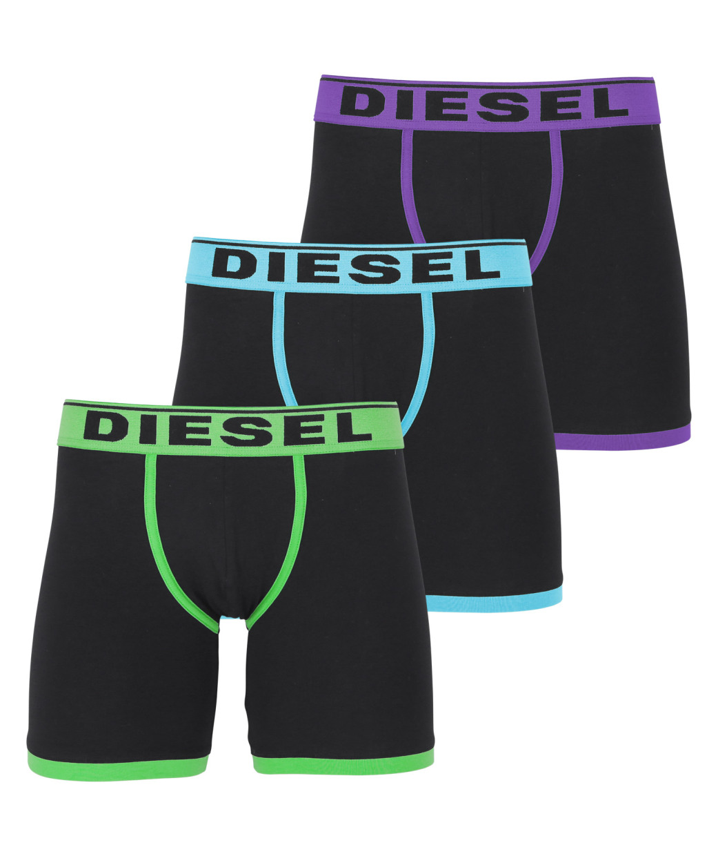ディーゼル DIESEL ロングボクサーパンツ 3枚セット メンズ アンダーウェア 男性 下着 綿混 コットン ブランド ロゴ プレゼント ギフト