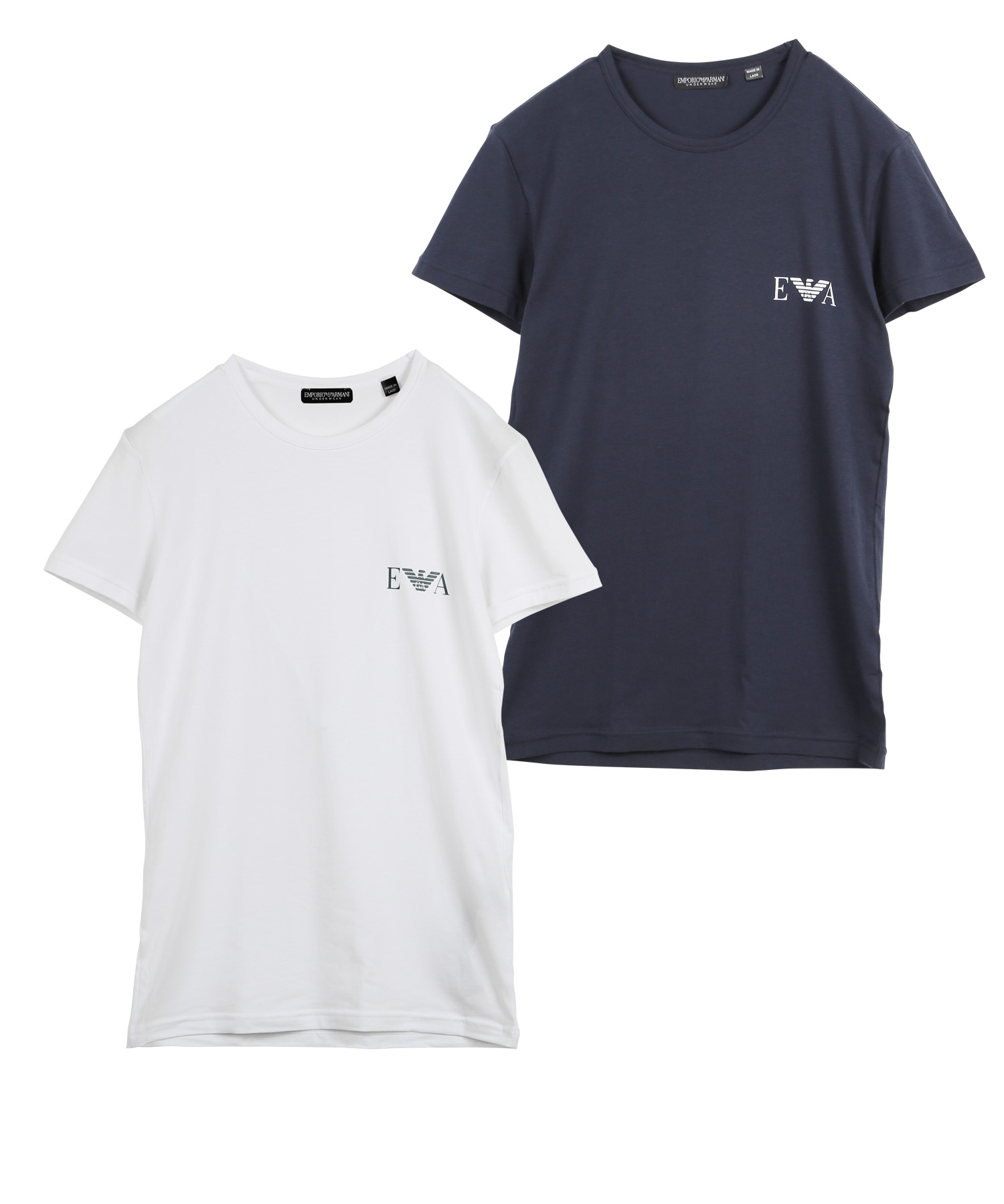 エンポリオ アルマーニ EMPORIO ARMANI Tシャツ 2枚セット メンズ 半袖 クルーネック 綿混 コットン ロゴ 高級 ハイブランド  プレゼント ギフト