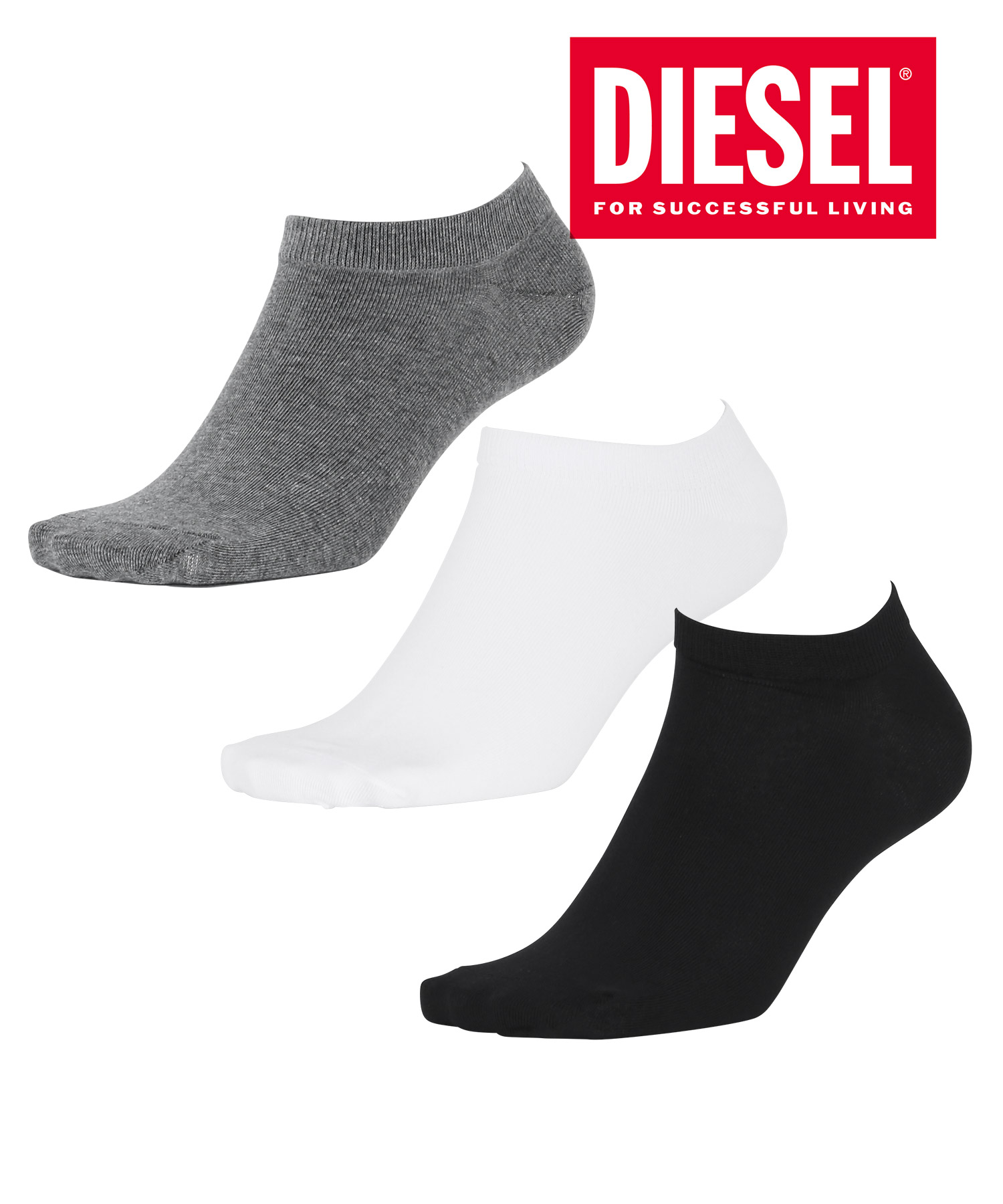 DIESEL ディーゼル 3足セット 靴下 レディース 綿 スニーカー