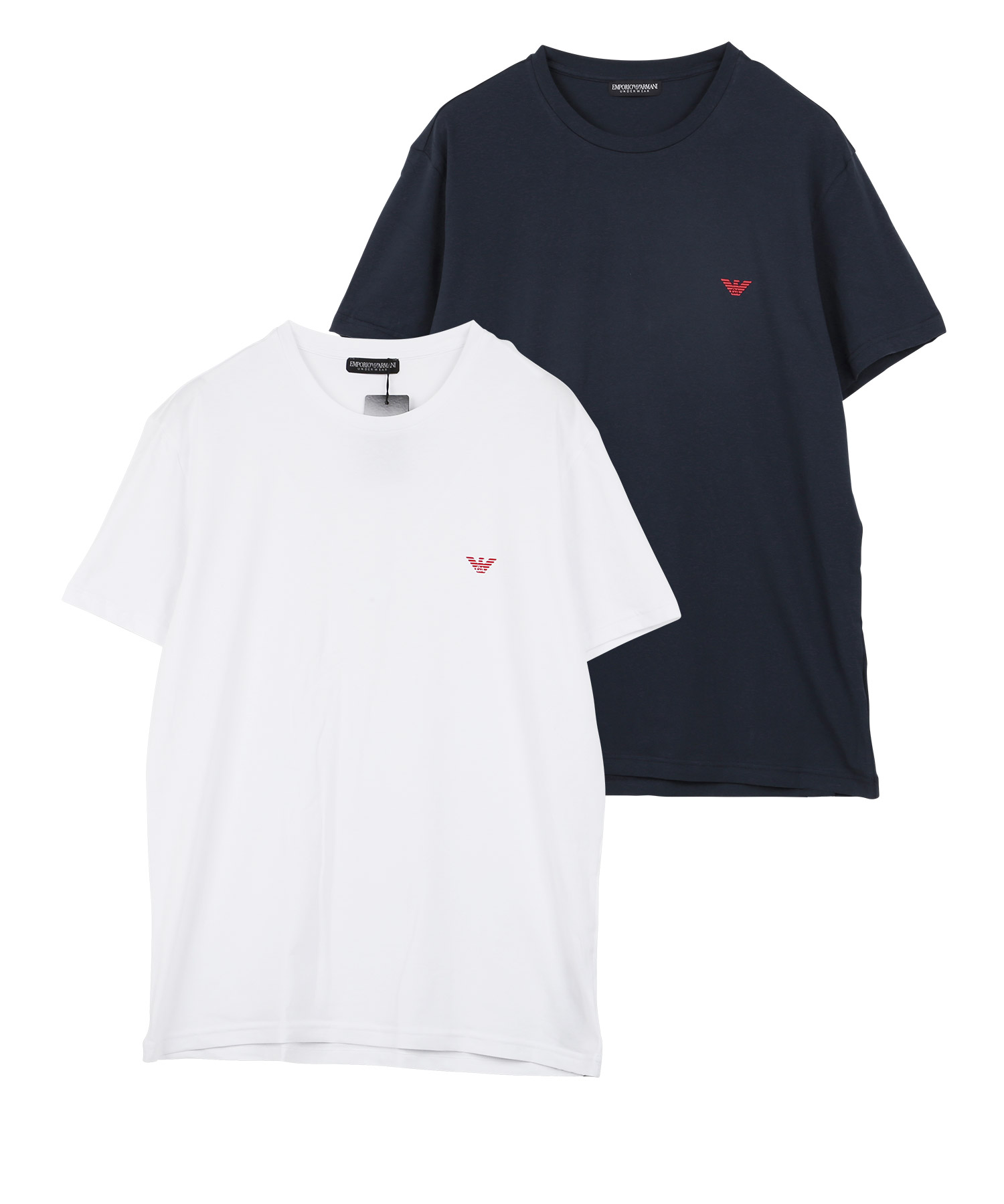 エンポリオ アルマーニ EMPORIO ARMANI Tシャツ 2枚セット メンズ 半袖 クルーネック 綿混 コットン ロゴ 高級 ハイブランド プレゼント ギフト｜crazyferret｜02