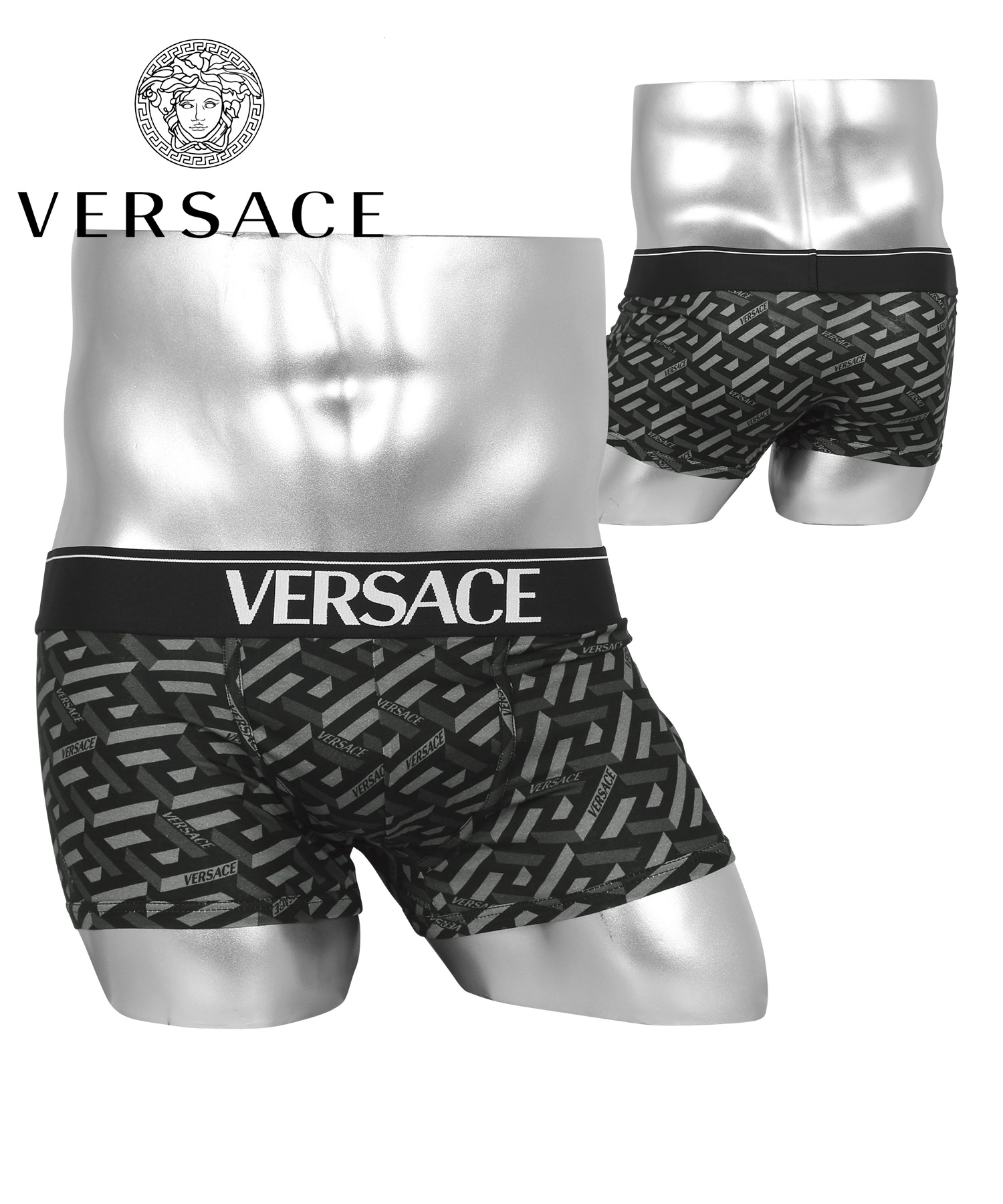 ヴェルサーチェ VERSACE ローライズ ボクサーパンツ メンズ 下着 アンダーウェア 紳士 綿 ...