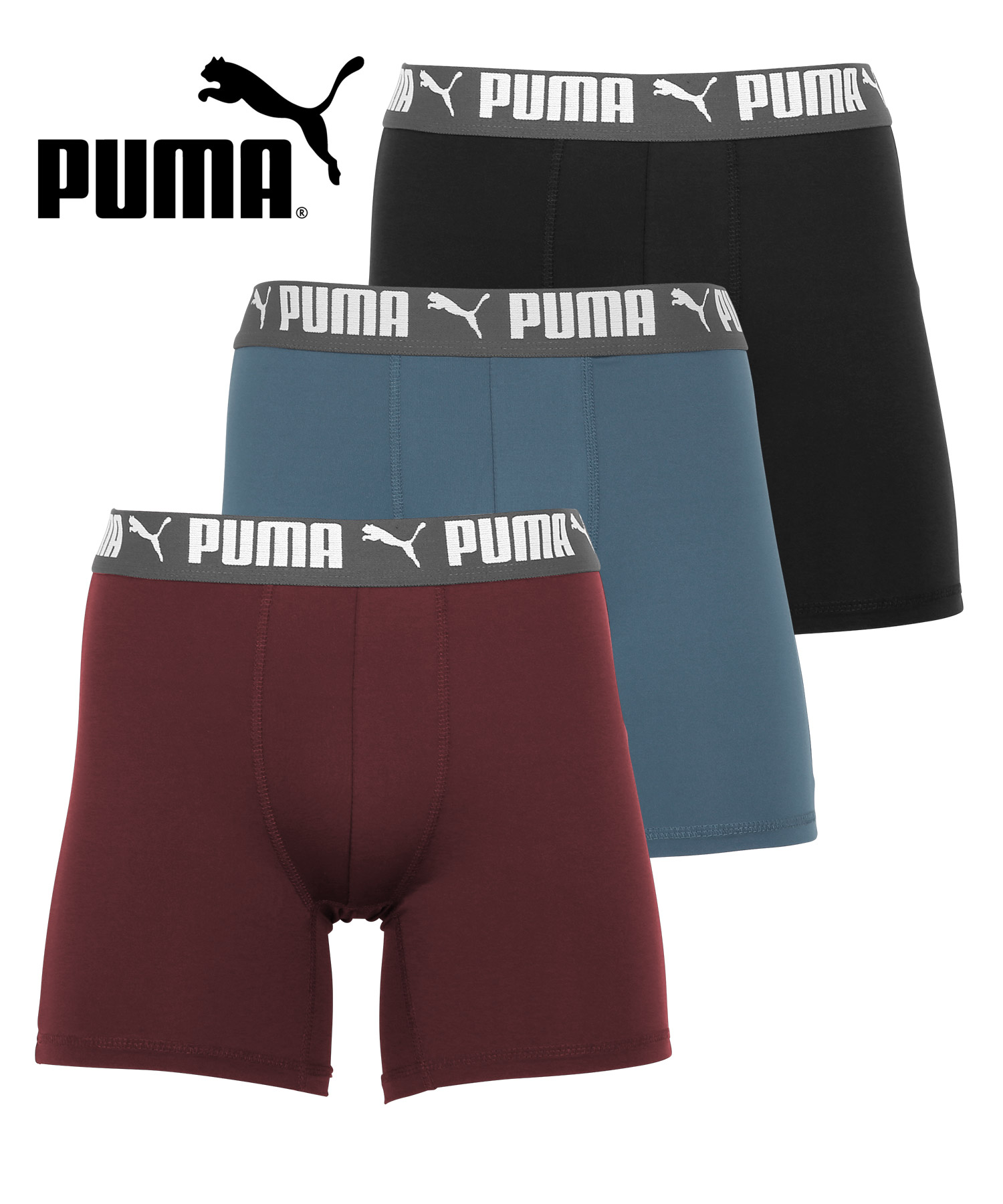 プーマ PUMA 3枚セット ボクサーパンツ メンズ ツルツル 速乾 トレーニング ジム 迷彩 ブラ...