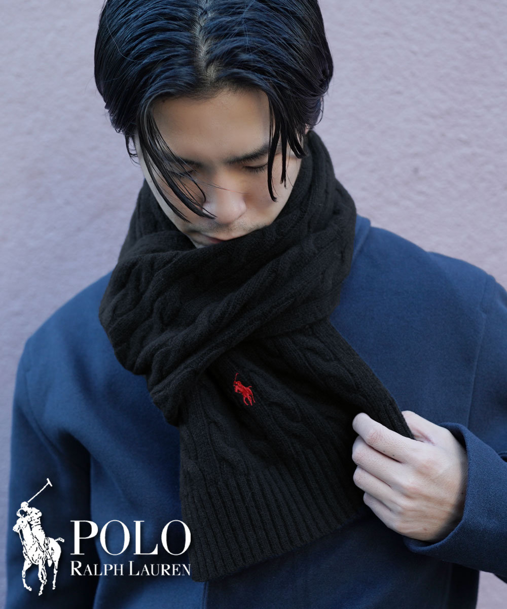 未使用近】ラルフローレン ウール アンコラ羊毛 マフラー 長さ210cm