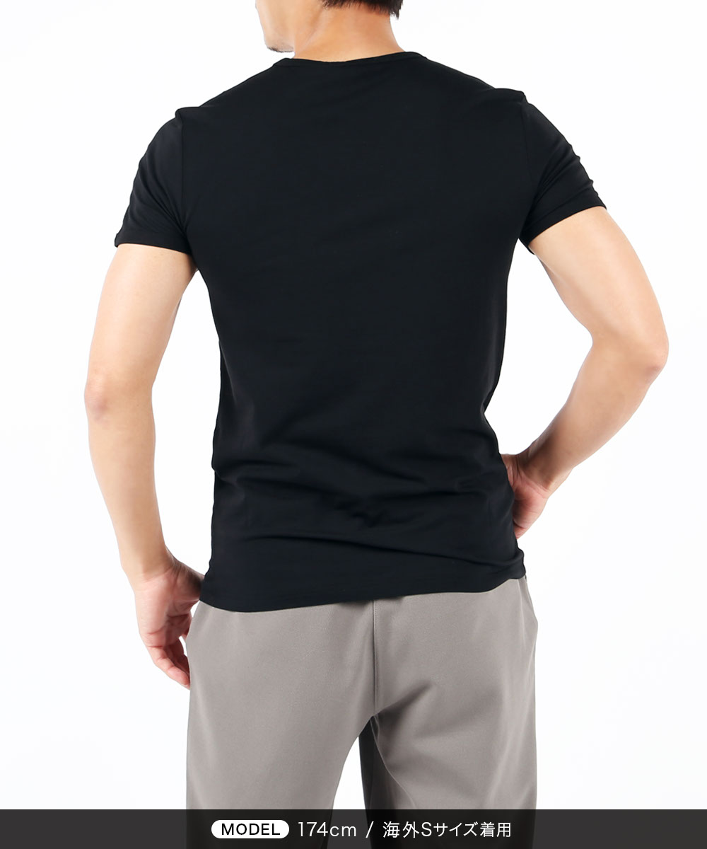 VERSACE（ヴェルサーチェ） Tシャツ メンズ 半袖 VERSACE Vネック 綿