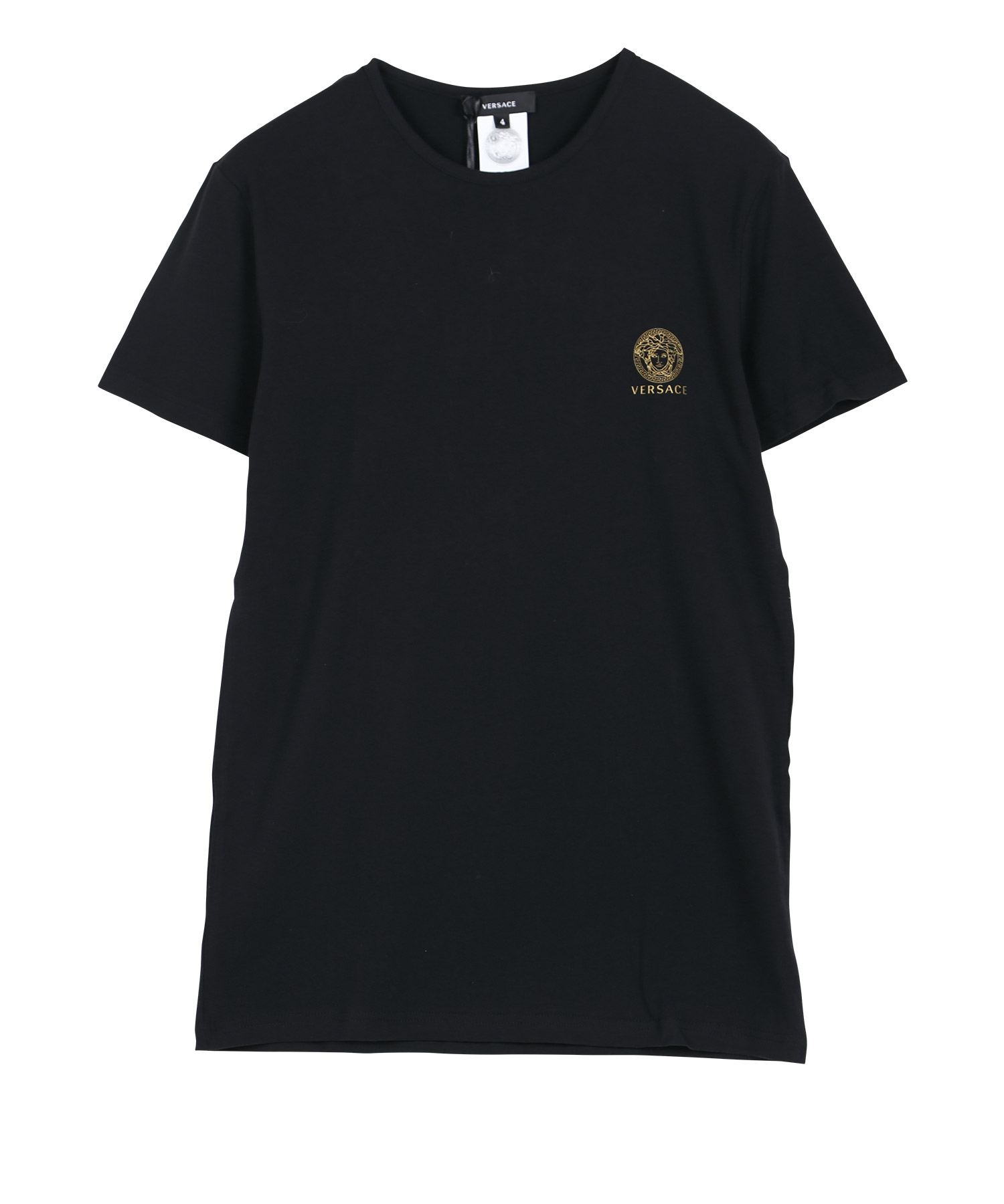 ワケあり ヴェルサーチェ VERSACE Tシャツ メンズ クルーネック 紳士 かっこいい ハイブランド 高級 綿 コットン アウトレット ロゴ ワンポイント 無地 ブランド