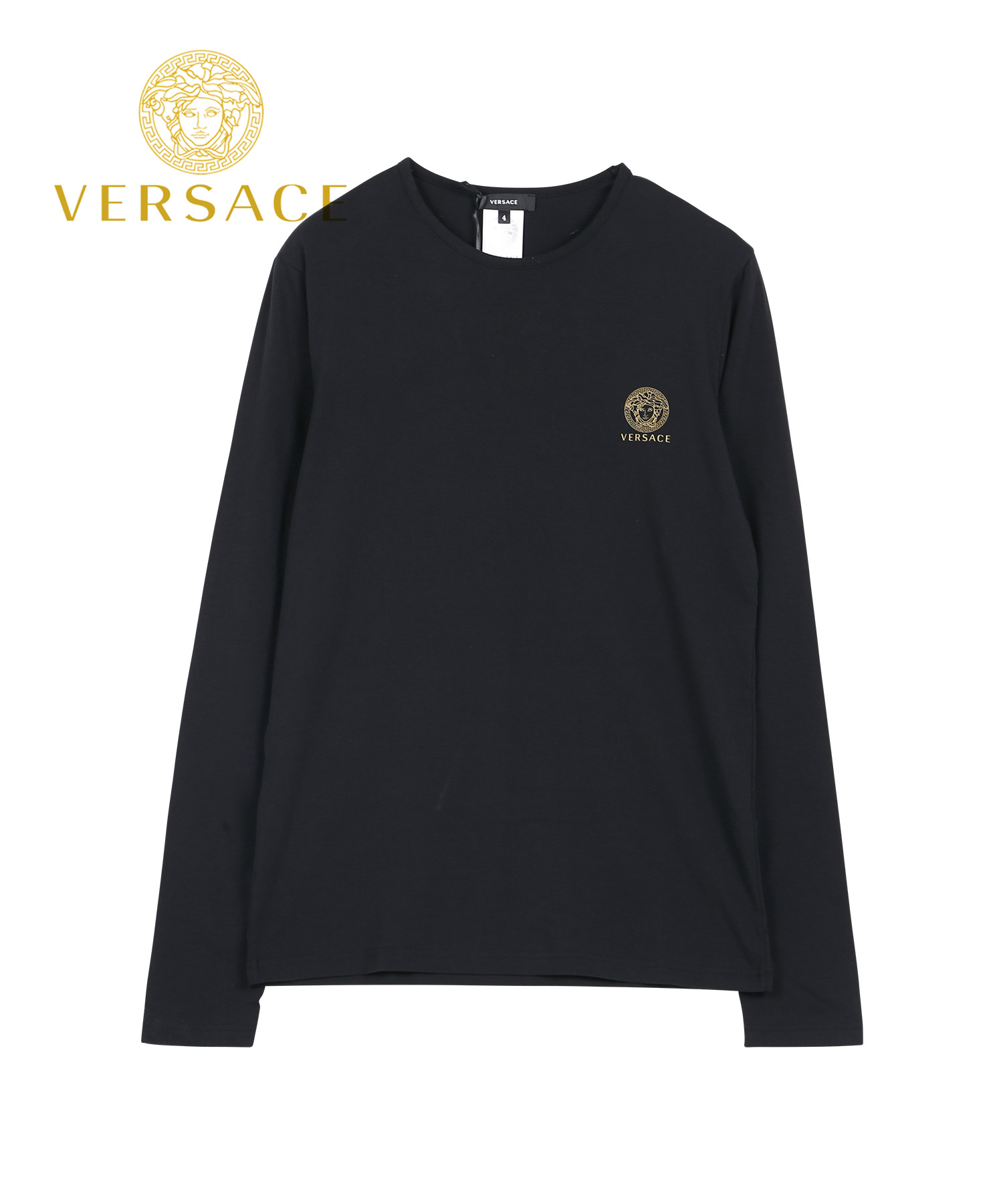 ヴェルサーチェ VERSACE ロンT メンズ 長袖 Tシャツ 綿混 コットン ベルサーチ 高級 ハイブランド プレゼント ギフト