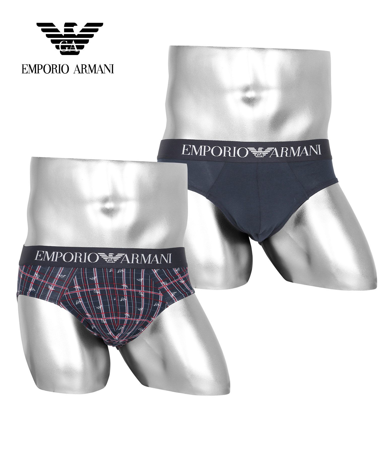 エンポリオ アルマーニ EMPORIO ARMANI ブリーフ 2枚セット メンズ アンダーウェア 男性 下着 コットン ビキニ ローライズ  父の日｜crazyferret｜04