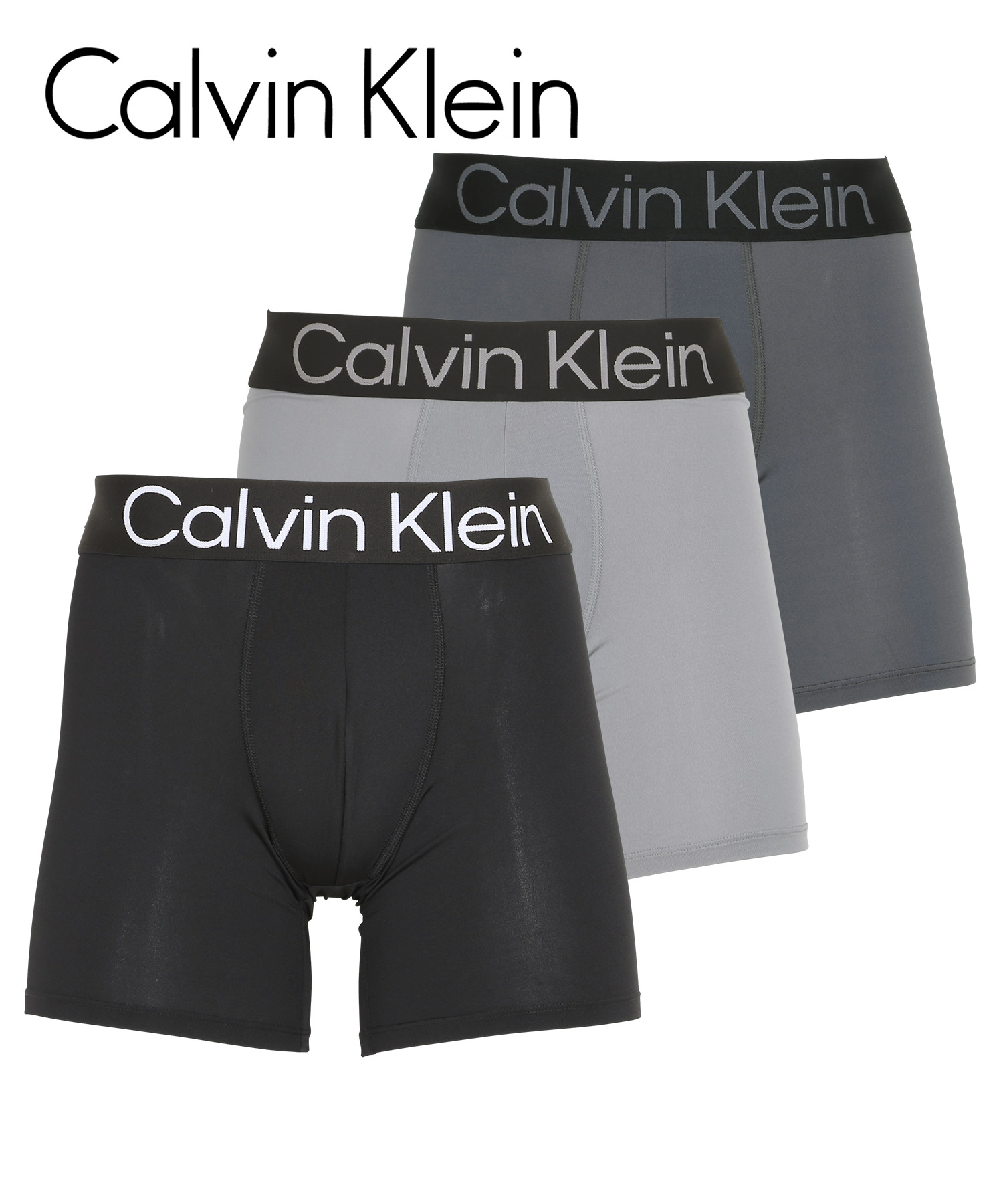 カルバンクライン Calvin Klein ボクサーパンツ 3枚セット メンズ アンダーウェア 男性下着 ツルツル 速乾 CK ロゴ 高級 ハイブランド