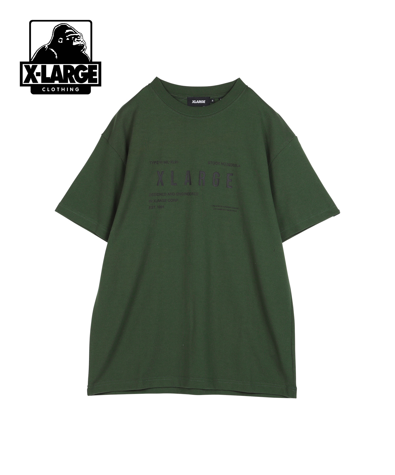 XLARGE Tシャツ メンズ HEAVYWEIGHT MILITARY 半袖 エクストラ