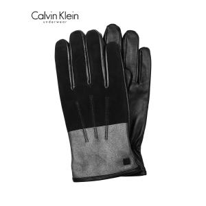 カルバンクライン Calvin Klein 手袋 メンズ グローブ 本革 リアルレザー CK ロゴ ...