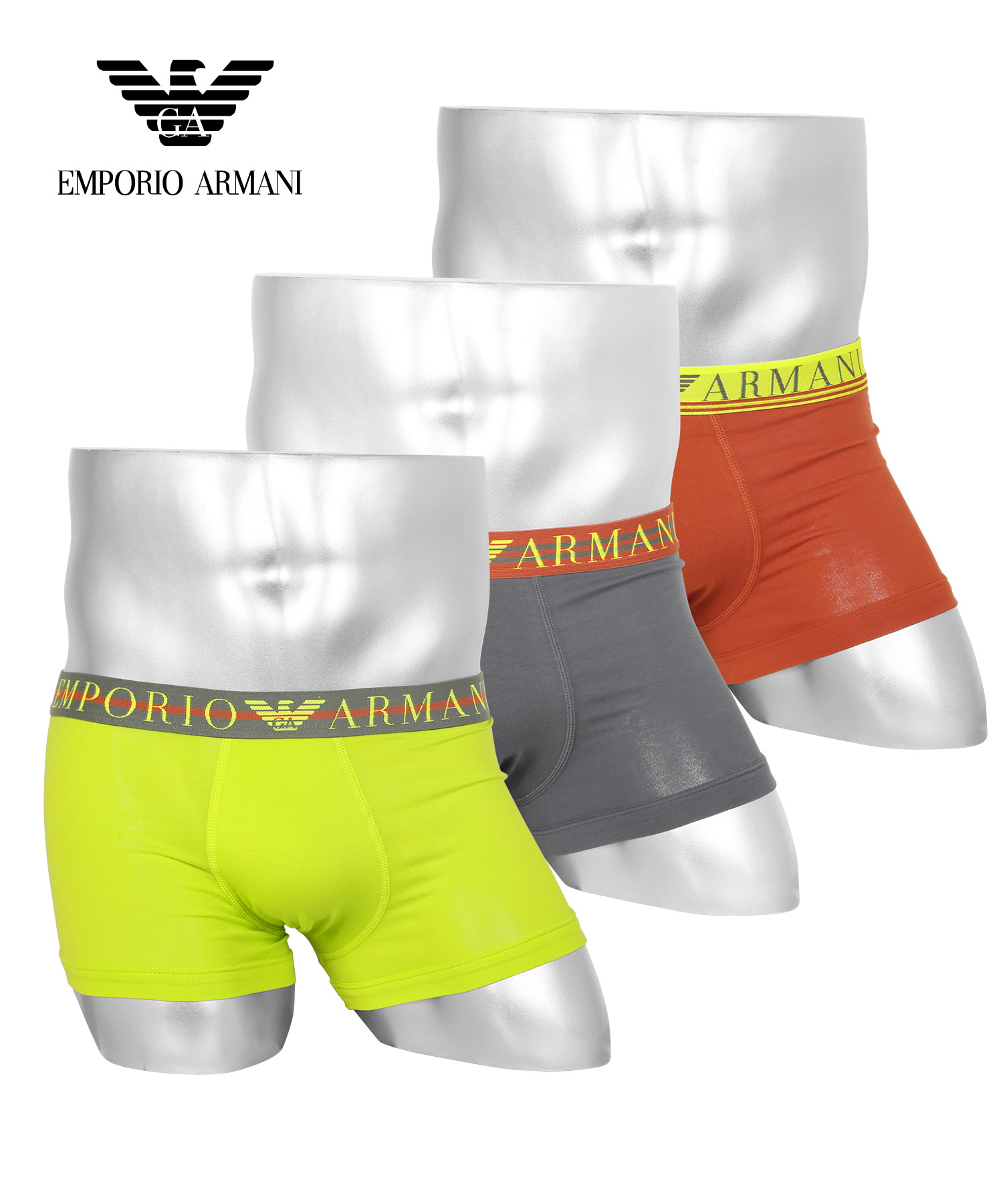 エンポリオ アルマーニ EMPORIO ARMANI ボクサーパンツ 3枚セット メンズ アンダーウェア 男性 下着 綿混 コットン ロゴ 高級  ハイブランド プレゼント ギフト