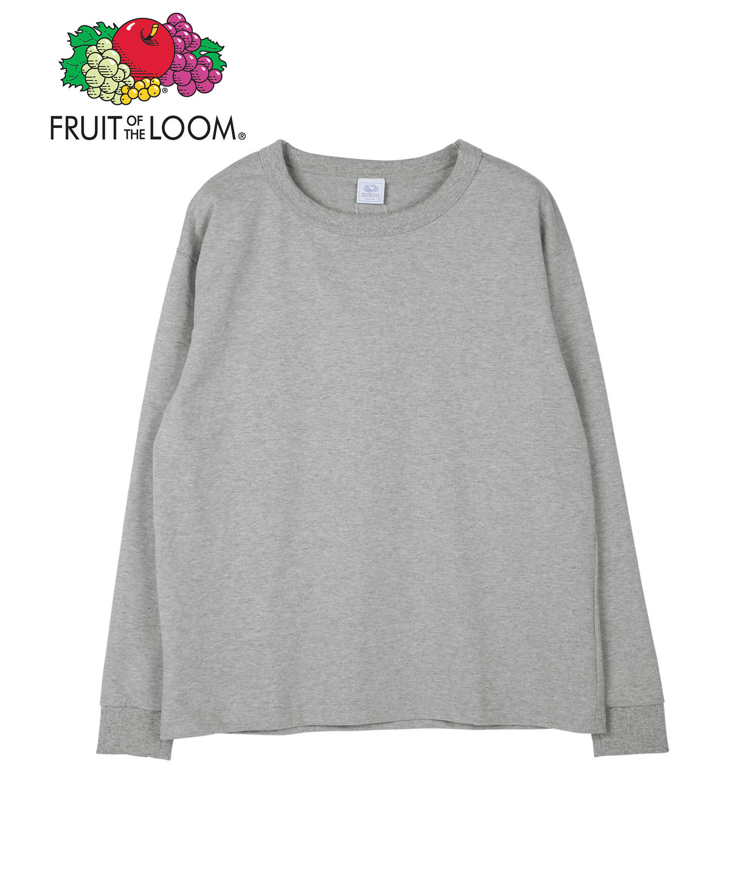 【早い者勝ち】Dime MtI ストライプロングTシャツL/8 グレー系 FRUIT OF THE LOOM（フルーツオブザルーム） ロンT 長袖 Tシャツ