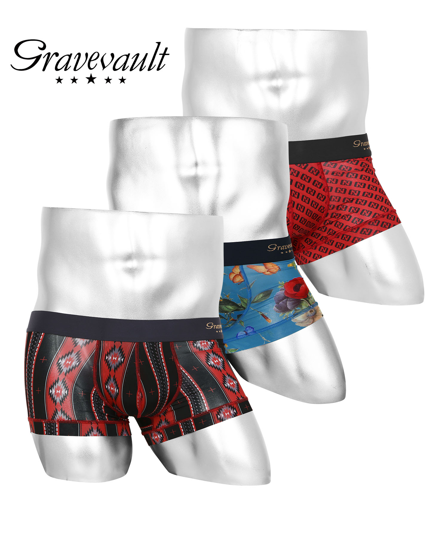 gravevault グレイブボールト ボクサーパンツ 3枚セット Gravevault ボクサーパンツ 3枚セット メンズ グレイブボールト