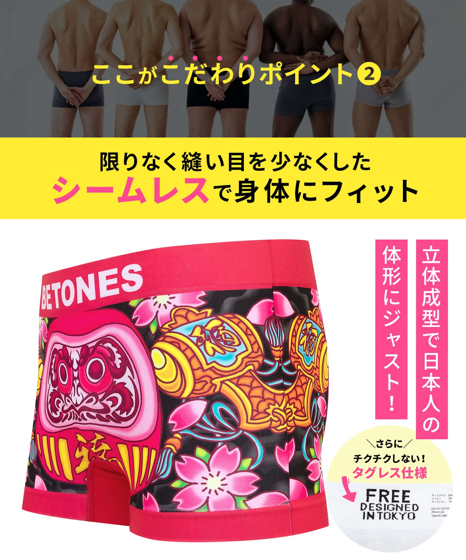 BETONES（ビトーンズ） ボクサーパンツ メンズ 男性 下着 紳士 超伸縮