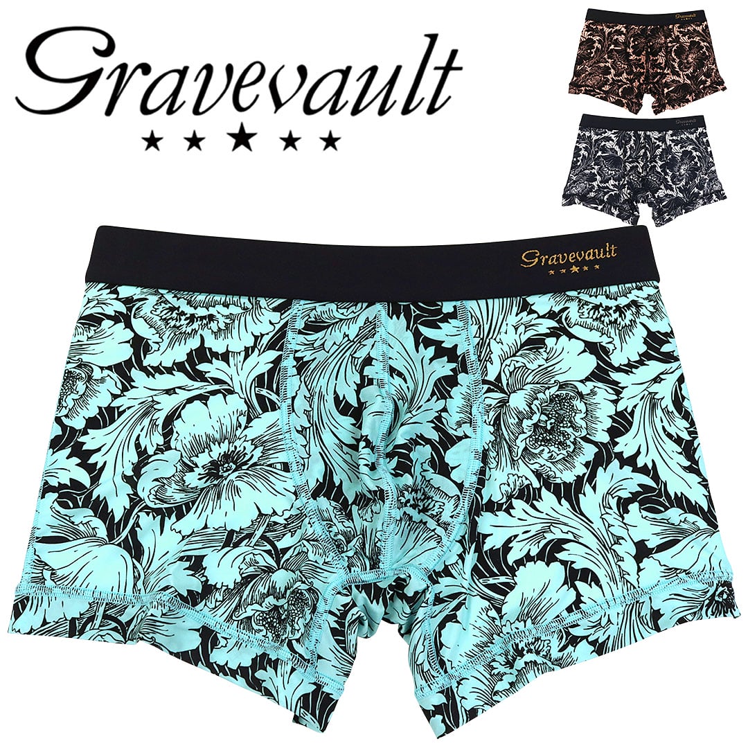 FLOWER メンズ ショート ボクサーパンツ