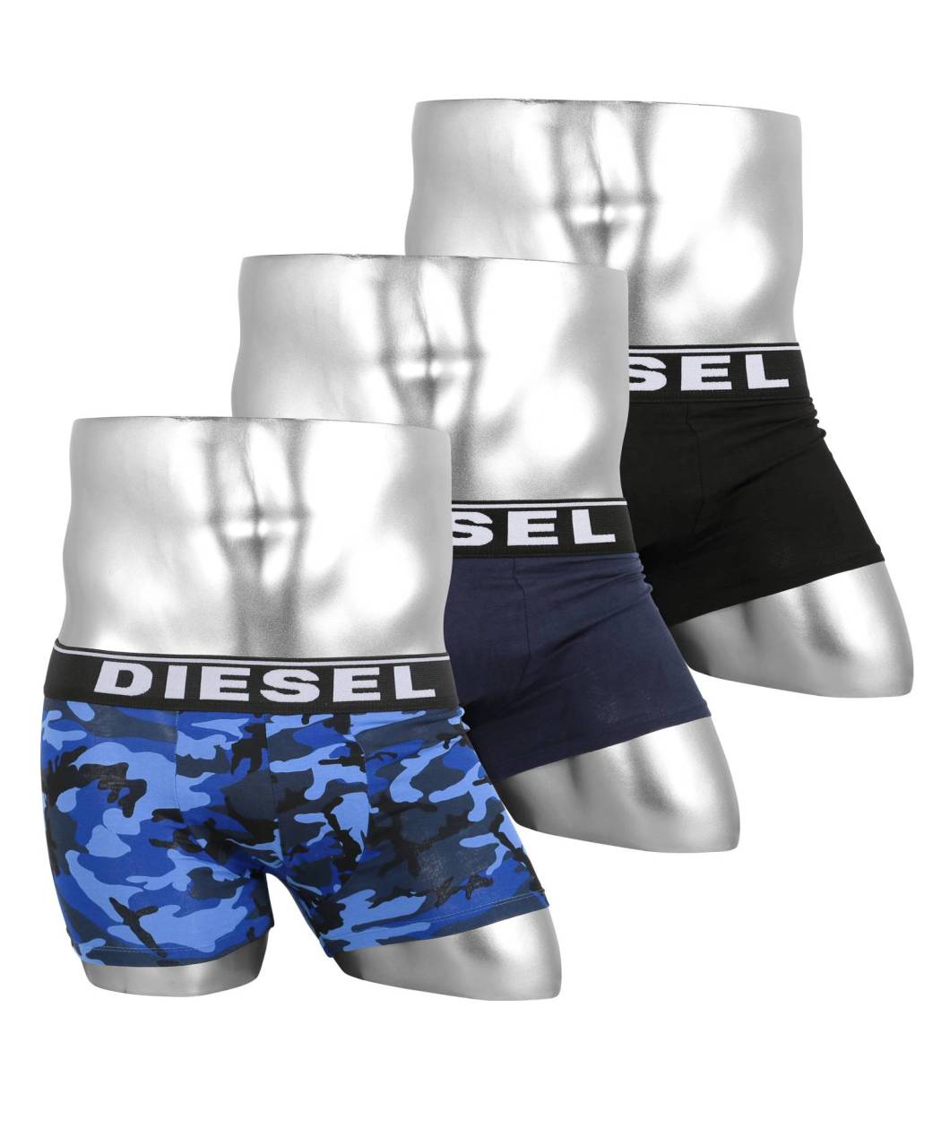 ディーゼル Diesel ボクサーパンツ メンズ 男性 下着 パンツ 3枚セット セット かっこいい 綿 ロゴ 無地 迷彩 星 ハート ブランド お得