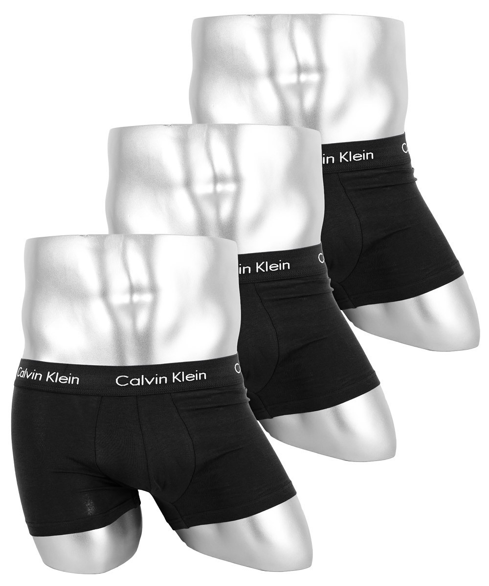 カルバンクライン Calvin Klein ローライズ ボクサーパンツ メンズ 3枚セット 下着 無地 ロゴ CK 綿 ボーダー 前閉じ