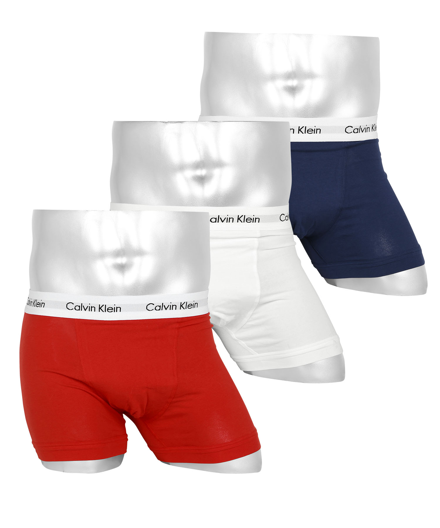 カルバンクライン Calvin Klein ボクサーパンツ 3枚セット メンズ アンダーウェア 男性下着 綿混 コットン 前開き CK ロゴ 高級  ハイブランド