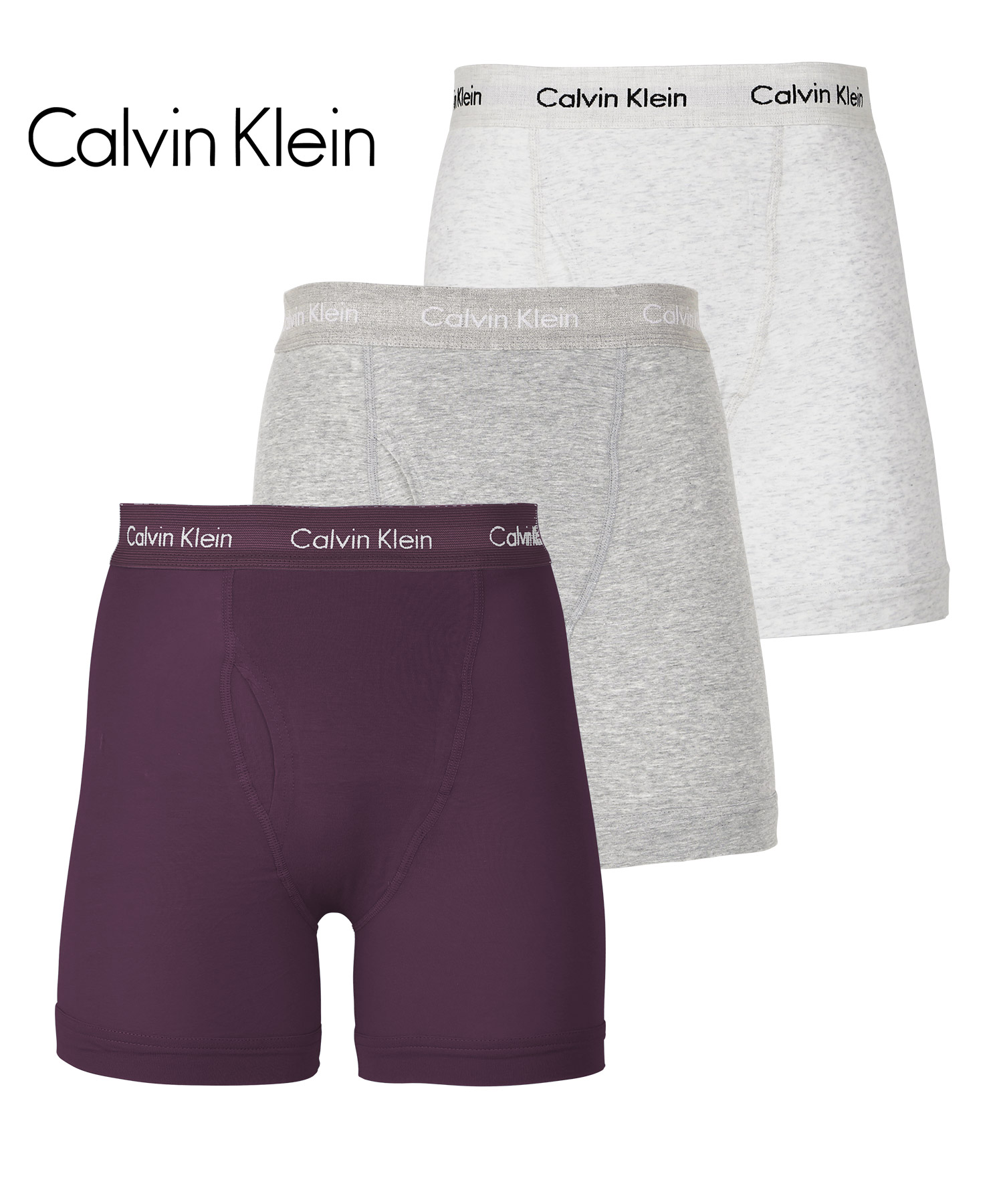 カルバンクライン ボクサーパンツ 3枚セット Calvin Klein ロング メンズ 下着 アンダーウェア 紳士 綿 長め 前開き ブランド 高級  ハイブランド ギフト 父の日