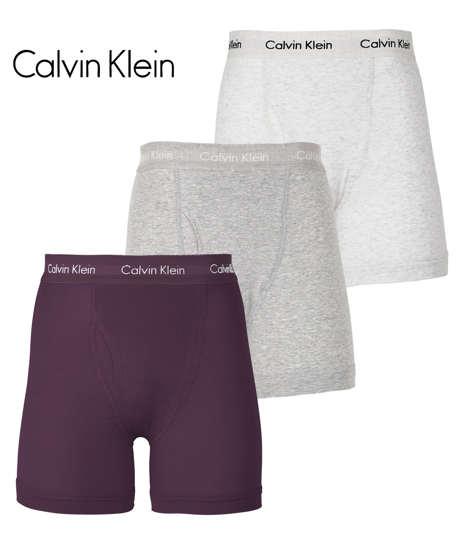 カルバンクライン ボクサーパンツ 3枚セット Calvin Klein ロング メンズ 下着 アンダーウェア 紳士 綿 長め 前開き ブランド 高級  ハイブランド ギフト 父の日