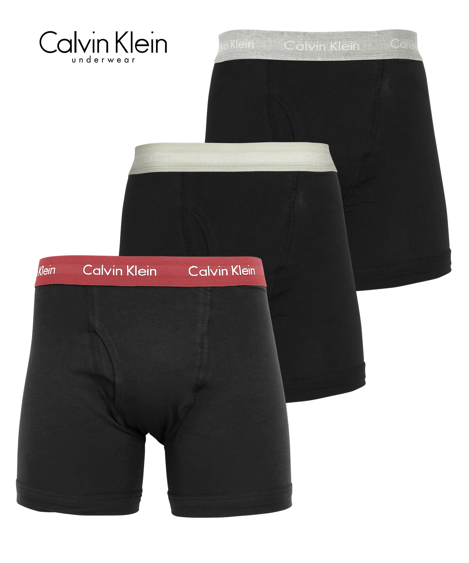 カルバンクライン ボクサーパンツ 3枚セット メンズ ロング Calvin Klein アンダーウェア 男性下着 コットン 前開き CK 父の日