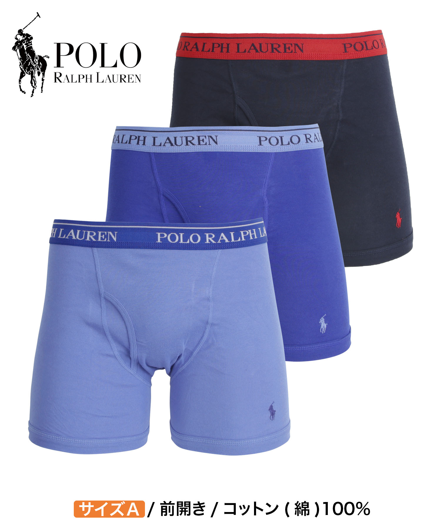 Shop Polo Ralph Lauren 3PK Cotton Boxer Briefs RCBBP3-WHD white