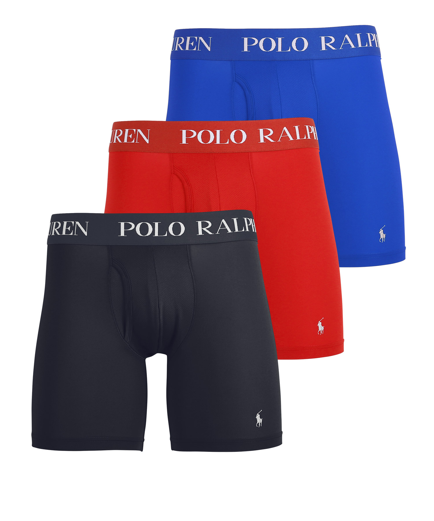 ポロ ラルフローレン POLO RALPH LAUREN ロングボクサーパンツ 3枚セット メンズ アンダーウェア ツルツル 速乾 前開き ブランド  ロゴ 高級 ハイブランド