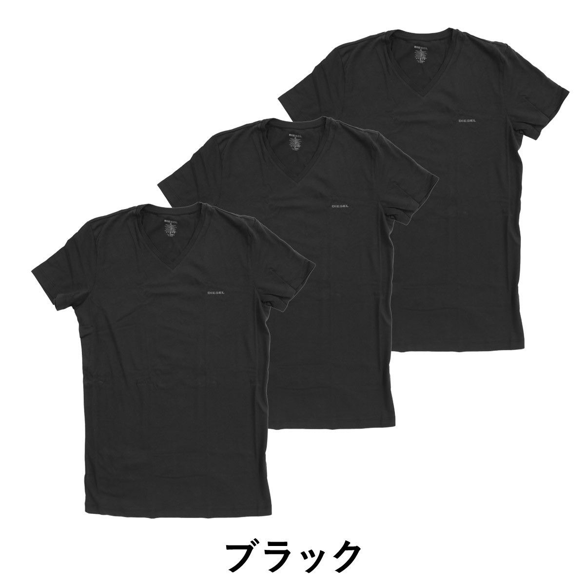 ディーゼル メンズ Tシャツ 3枚セット ブランド 無地 父の日 DIESEL 半袖