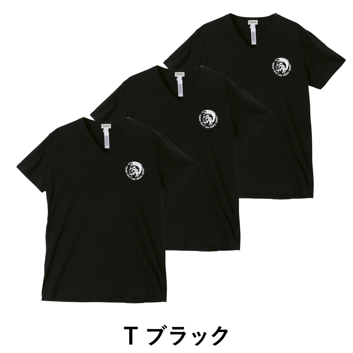 Men's heavyweight T-shirt with bleached Oval D logo | Diesel