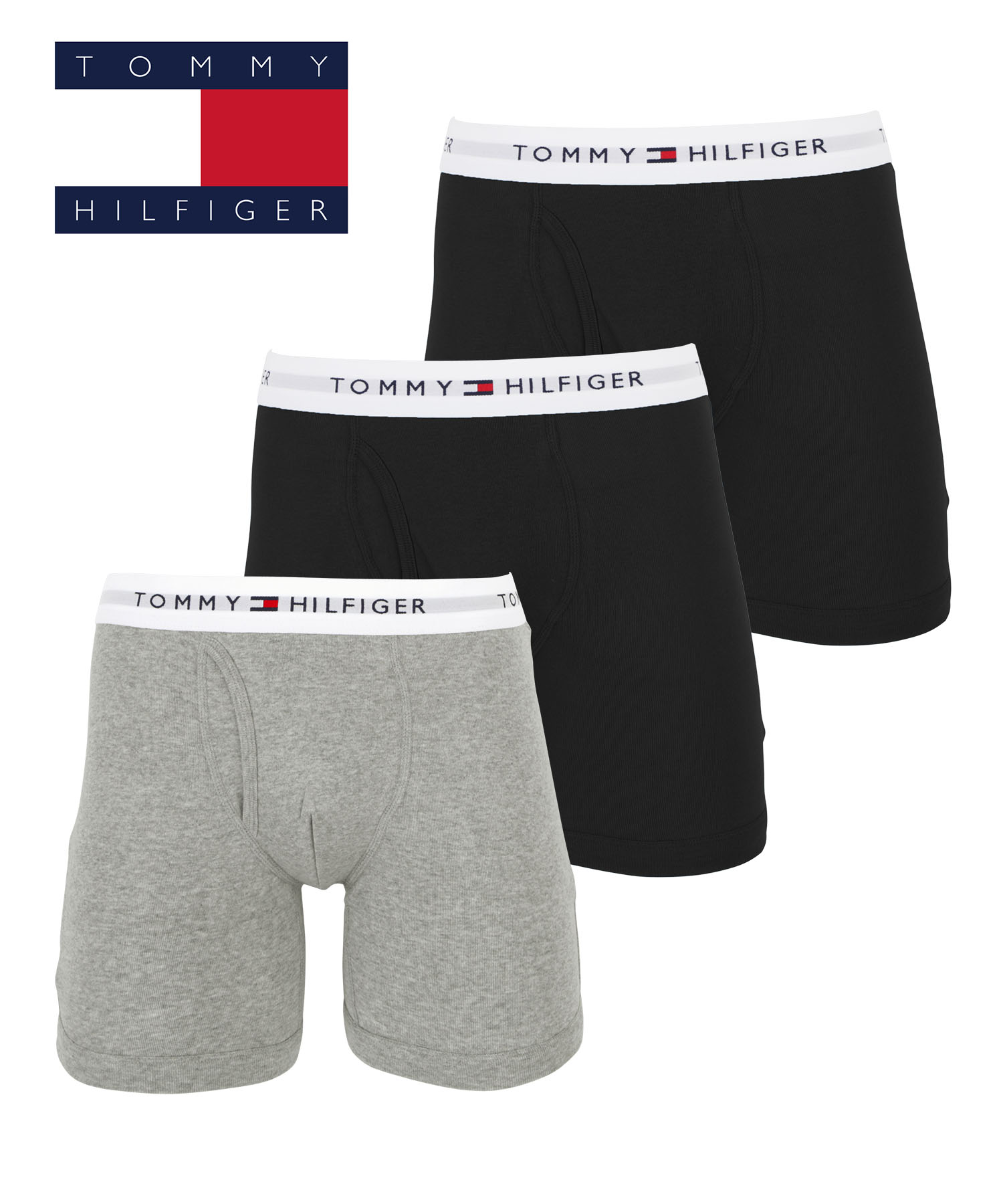 トミー ヒルフィガー TOMMY HILFIGER ボクサーパンツ ロング 3枚セット メンズ アンダーウェア 綿100%  前開き ブランド  父の日｜crazyferret｜04