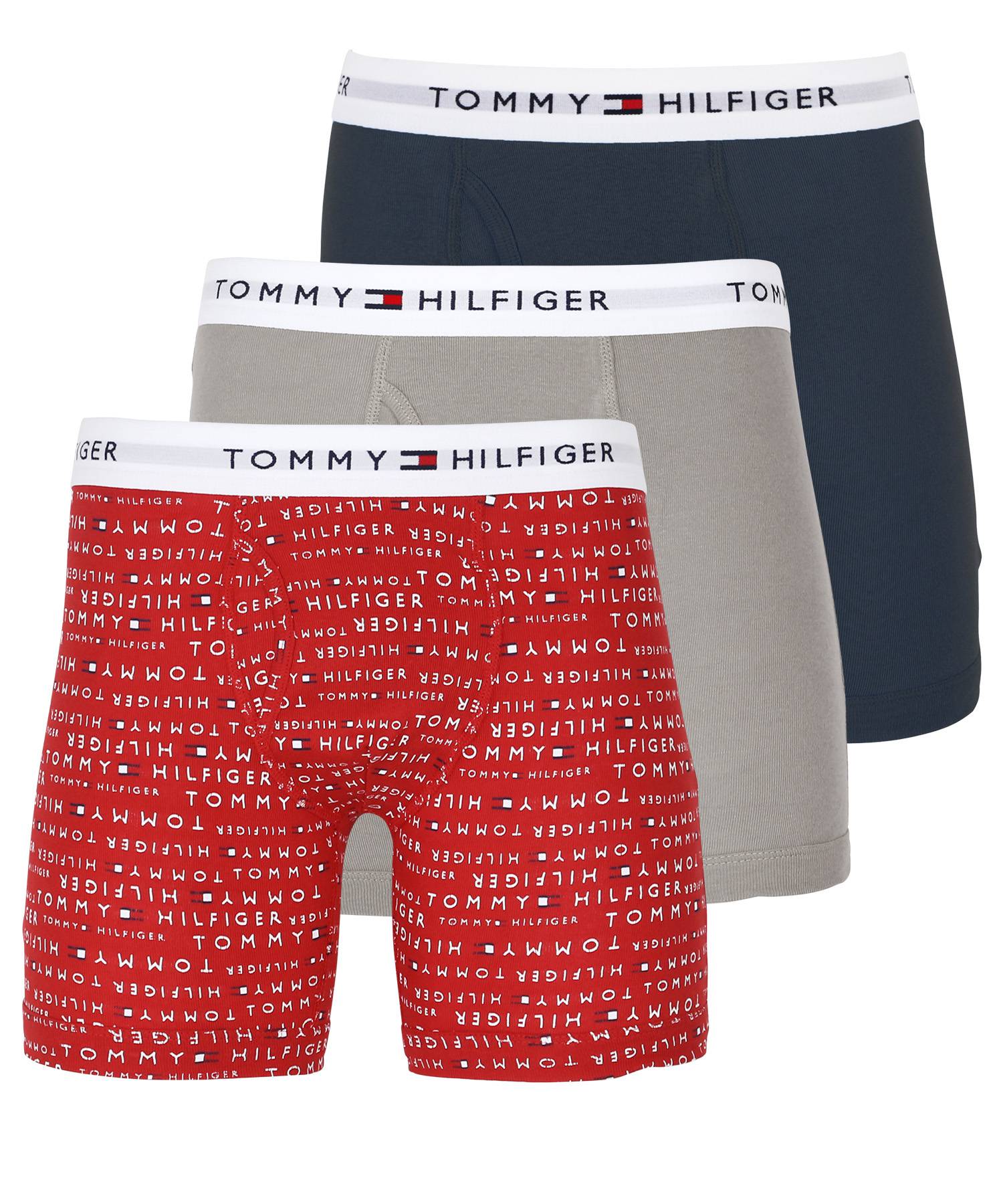 ボクサーパンツ メンズ トミー ヒルフィガー TOMMY HILFIGER ロング 3枚セット 下着 紳士 コットン 無地 ワンポイント ブランド