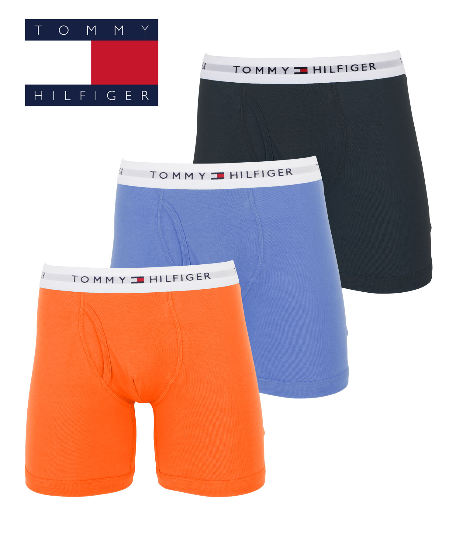 トミー ヒルフィガー TOMMY HILFIGER ボクサーパンツ ロング 3枚セット メンズ アンダーウェア 綿100%  前開き ブランド  父の日｜crazyferret｜18