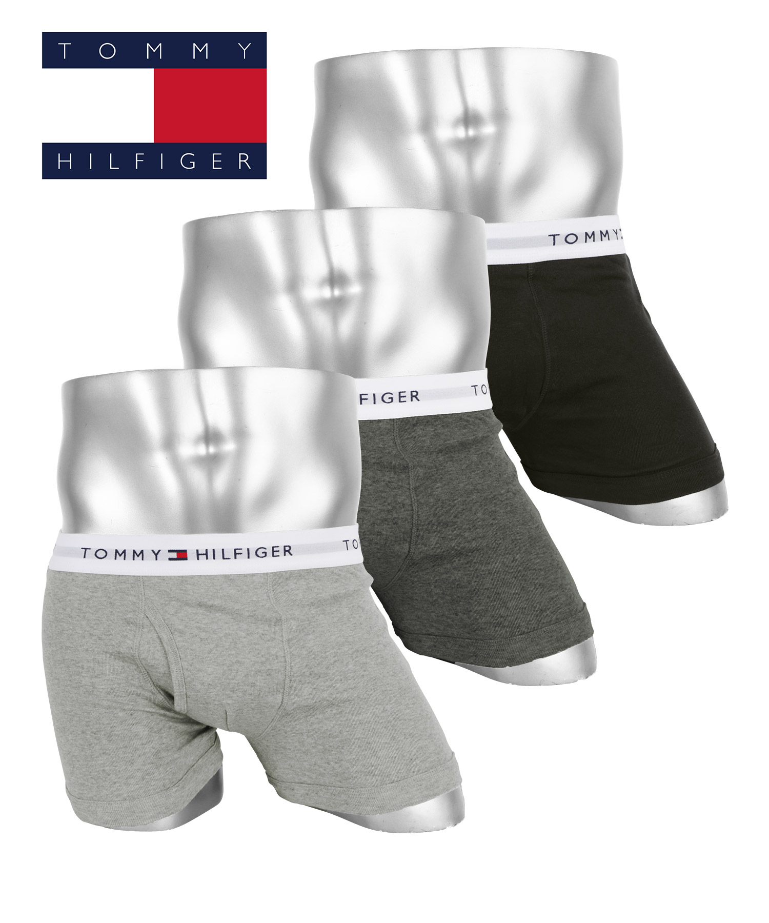トミー ヒルフィガー TOMMY HILFIGER 3枚セット ボクサーパンツ メンズ 下着 紳士 綿100% ジム トレーニング 前開き 無地 ブランド 父の日 プレゼント | TOMMY HILFIGER | 04