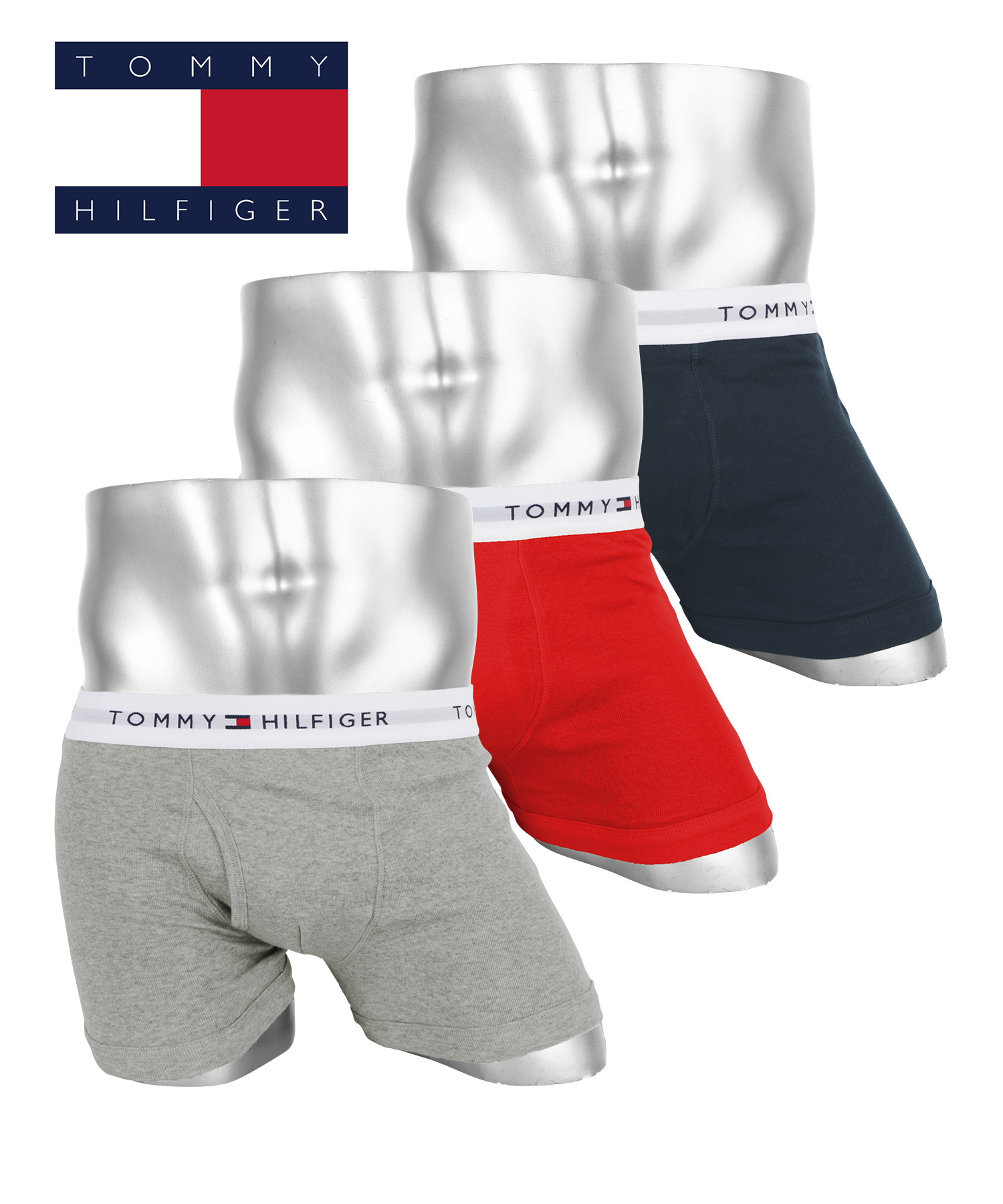 トミー ヒルフィガー TOMMY HILFIGER 3枚セット ボクサーパンツ メンズ 下着 紳士 綿100% ジム トレーニング 前開き 無地 ブランド 父の日 プレゼント | TOMMY HILFIGER | 06